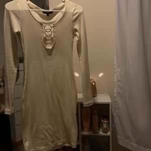 Missguided cream mini dress